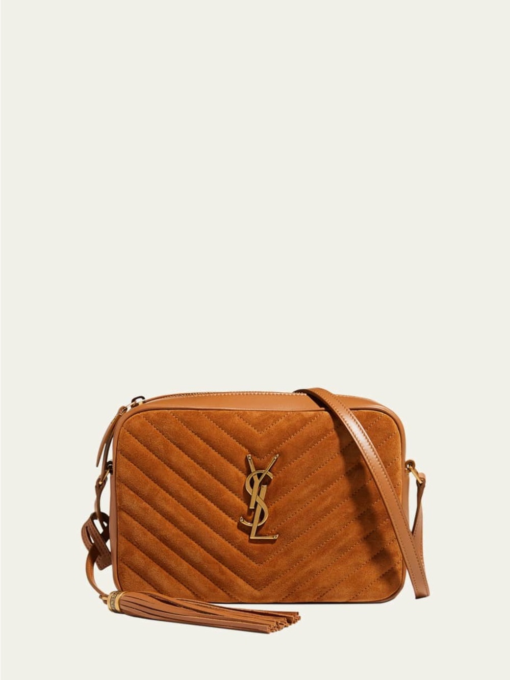 Authentic Saint Laurent Lou YSL Suede Camera Crossbody Bag